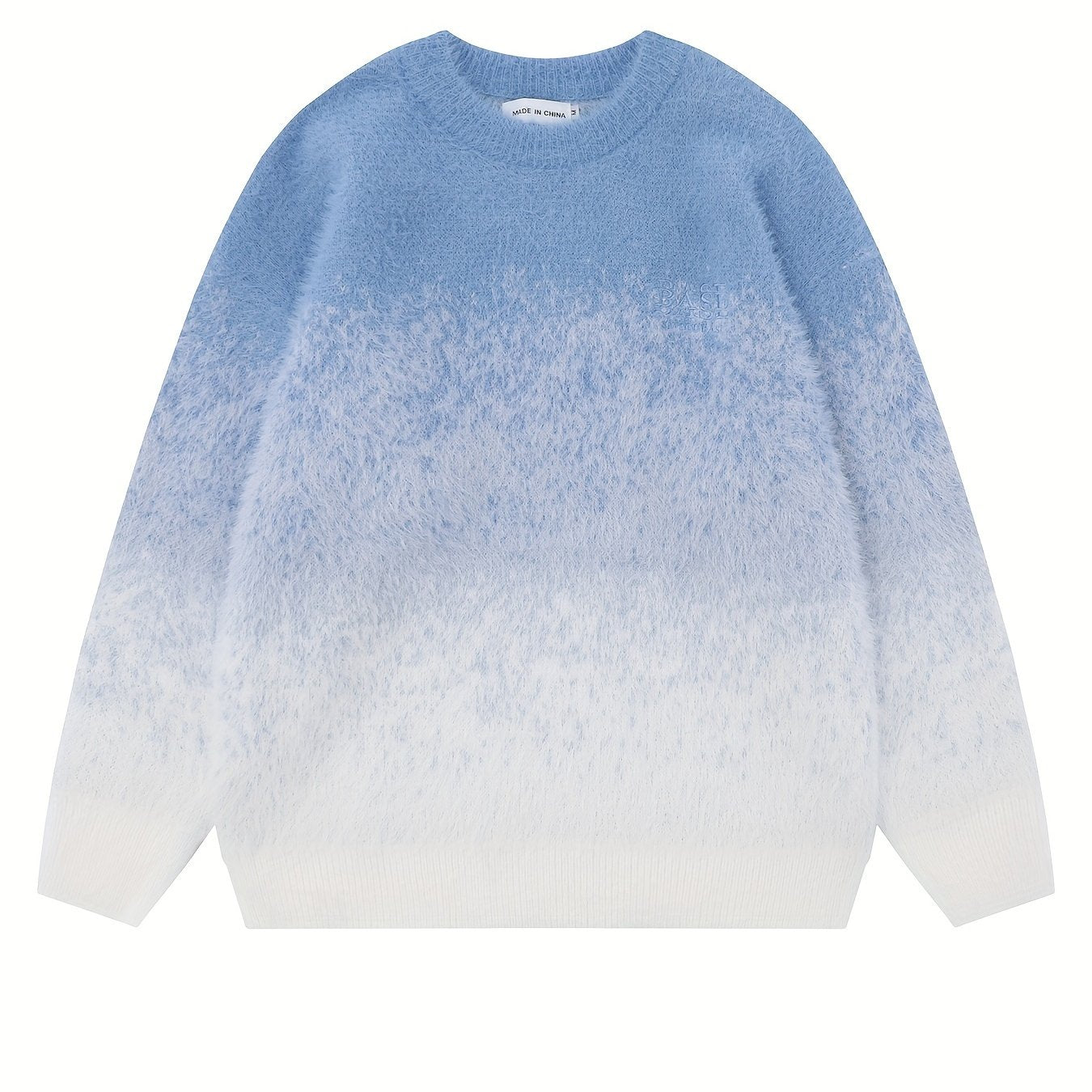 [Warm Mid Stretch Crew Sweater] All Match Knitted Ombre Sweater, Men's Casual Warm Mid Stretch Crew Neck Pullover Sweater For Men Fall Winter voguable