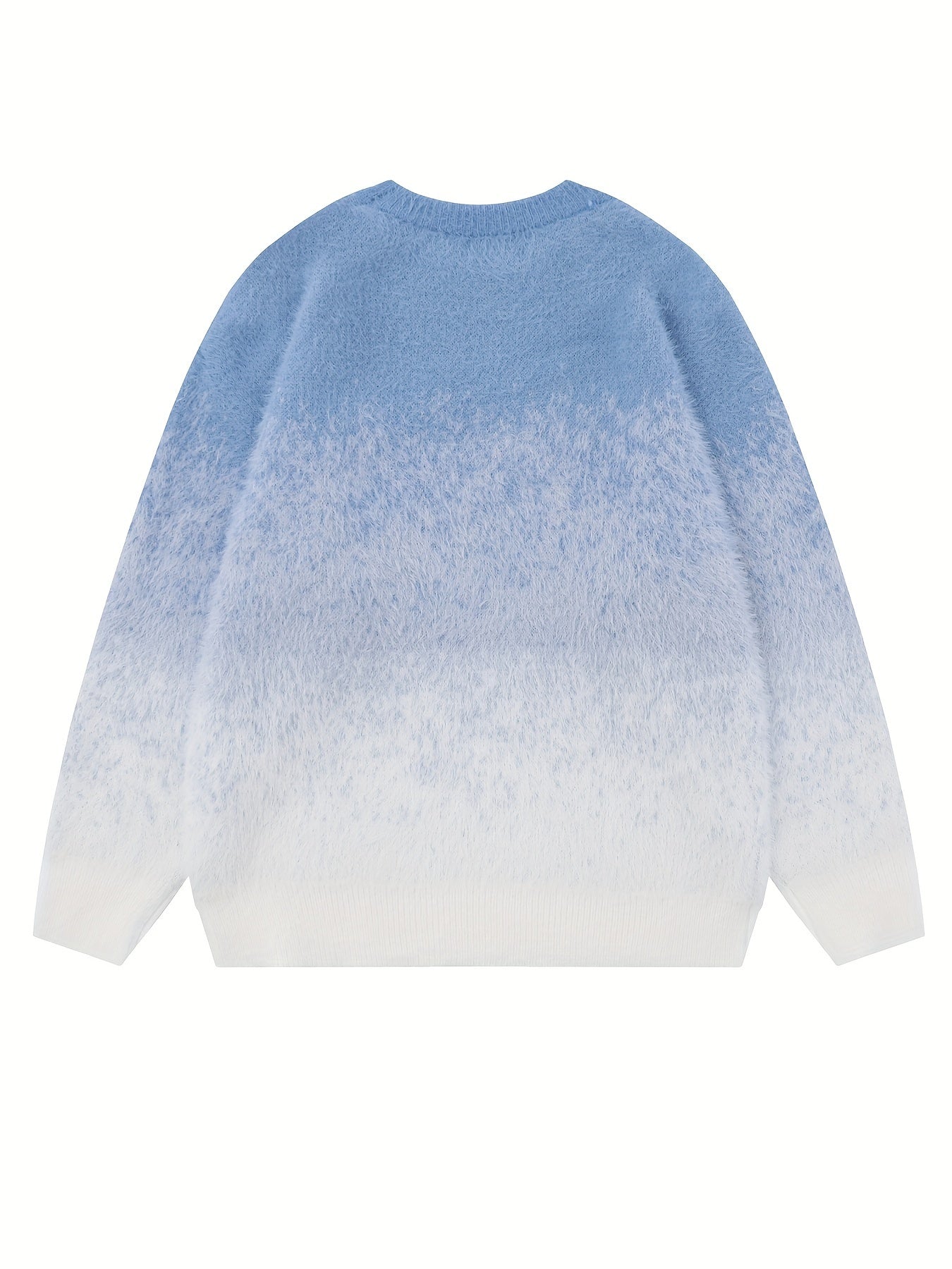 [Warm Mid Stretch Crew Sweater] All Match Knitted Ombre Sweater, Men's Casual Warm Mid Stretch Crew Neck Pullover Sweater For Men Fall Winter voguable