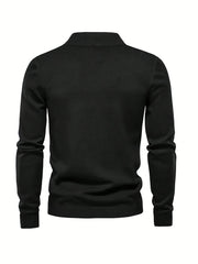 [Soft Cozy Knit Turtleneck Sweater] Men's Cozy Knit Turtleneck Sweater - Casual Solid Color Pullover for Fall/Winter, Soft Blend voguable