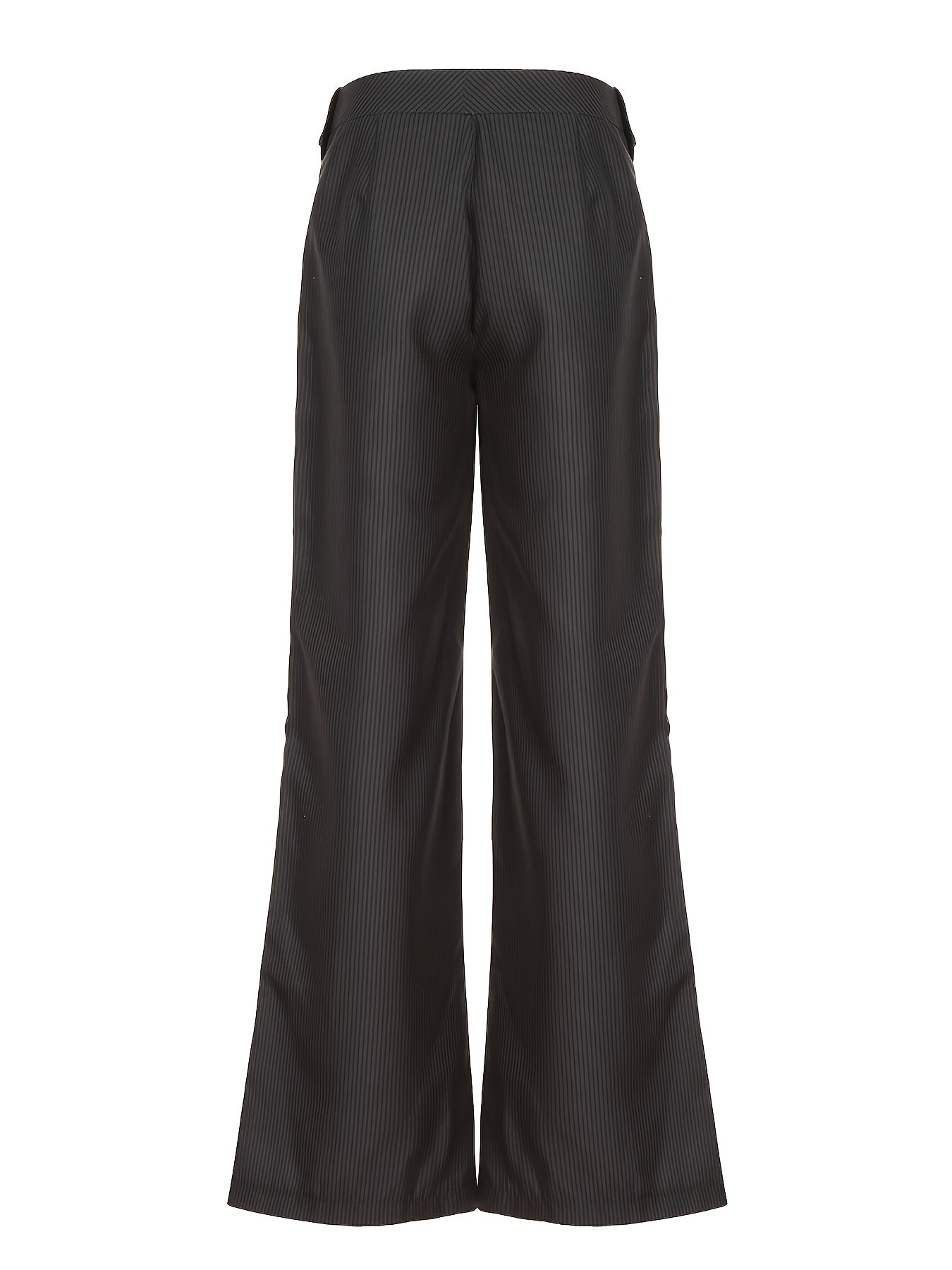 Women'S Casual Versatile Striped Woven Pants, 95% Polyester 5% Elastane, All-Season Straight Leg Trousers, 150g/m² Fabric Weight, Perfect for Adult - Woven Polyester 95.00% voguable