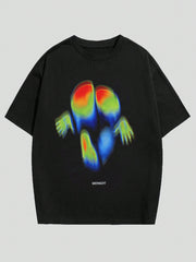 Men'S Abstract Figure& Letter Print Short Sleeve Round Neck T-Shirt gotmes-shop