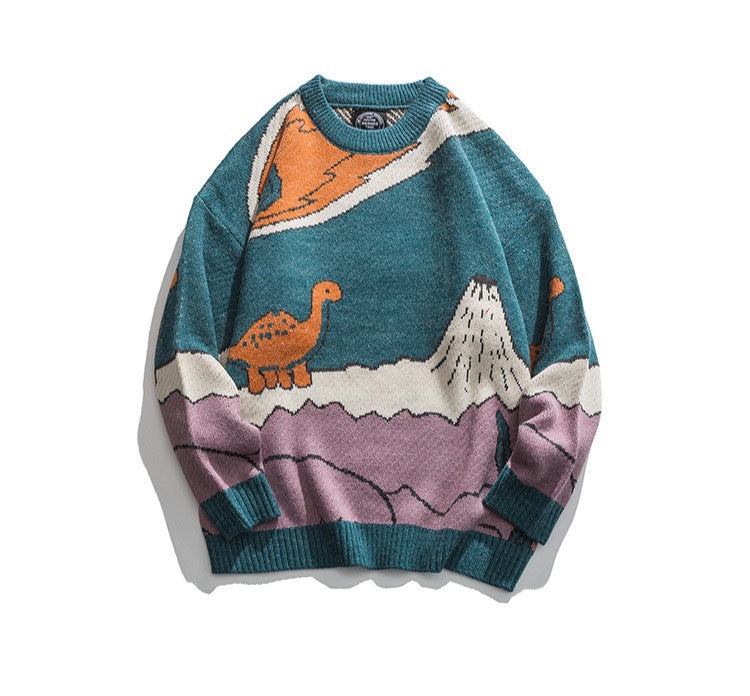 Voguable Harajuku vintage rabbit ugly sweater streetwear pullover men super cute anime knitwear sweating video hip hop grandpa sweater voguable