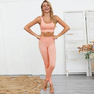 2 Piece Set Workout Clothes for Women Sports Bra and Leggings Set Sports Wear for Women Gym Clothing Athletic Yoga Set voguable