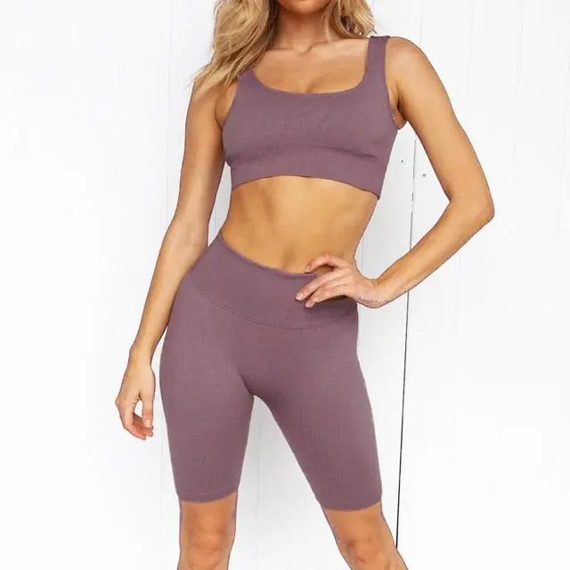 2 Piece Set Workout Clothes for Women Sports Bra and Leggings Set Sports Wear for Women Gym Clothing Athletic Yoga Set voguable