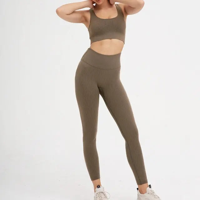 2 Piece Set Workout Clothes for Women Sports Bra and Leggings Set Sports Wear for Women Gym Clothing Athletic Yoga Set voguable