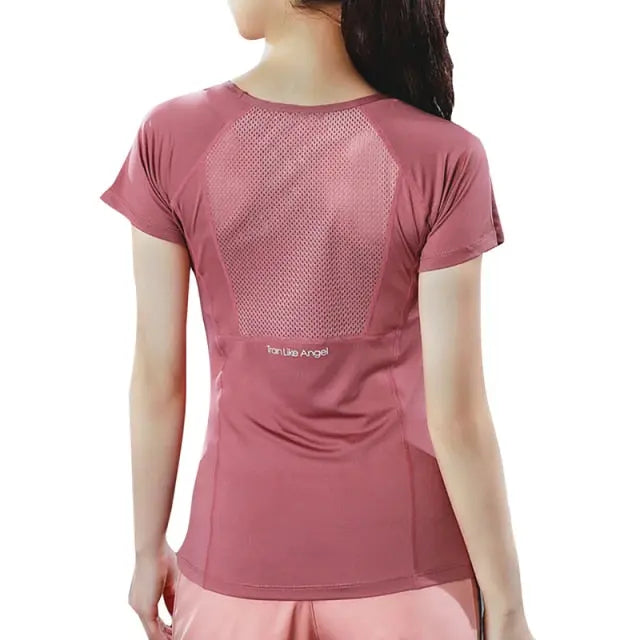 2021 New Blue Black Rose Sports Tops Gym Women Fitness T Shirt Woman Long Sleeve Yoga Top Mesh Womens Gym Tops Sport Wear Women voguable