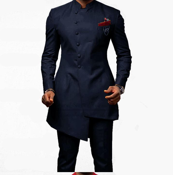 Voguable Brown Jodhpuri Suit with Stand Collar 2 Piece Formal Wedding Groom Tuxedo Male Fashion Jacket Pants New Arrival voguable