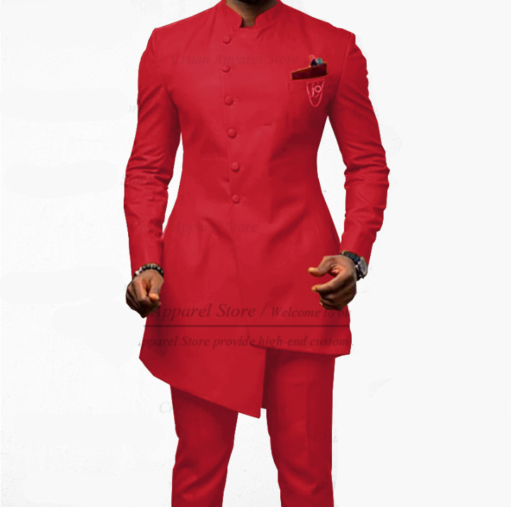 Voguable Brown Jodhpuri Suit with Stand Collar 2 Piece Formal Wedding Groom Tuxedo Male Fashion Jacket Pants New Arrival voguable