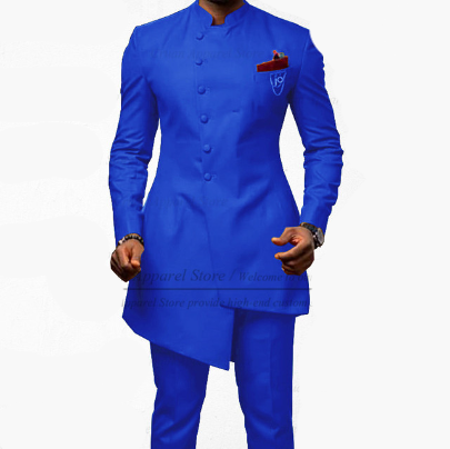 Voguable Brown Jodhpuri Suit with Stand Collar 2 Piece Formal Wedding Groom Tuxedo Male Fashion Jacket Pants New Arrival voguable