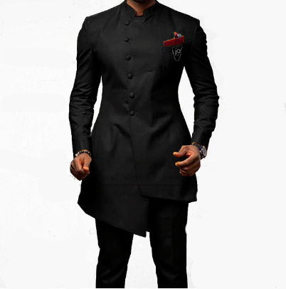 Voguable Brown Jodhpuri Suit with Stand Collar 2 Piece Formal Wedding Groom Tuxedo Male Fashion Jacket Pants New Arrival voguable