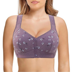 Large Size Printing Non-steel Ladies Bra Front Opening and Closing Underwear Comfortable Breathable Push Up Ladies Underwear Bra voguable