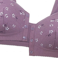 Large Size Printing Non-steel Ladies Bra Front Opening and Closing Underwear Comfortable Breathable Push Up Ladies Underwear Bra voguable