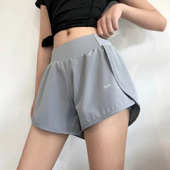 F.DYRAA Women 2 In 1 Running Shorts Elastic Waist Pocket Tight Yoga Short Woman Sports Shorts Pink Gym Fitness Shorts Sportswear voguable