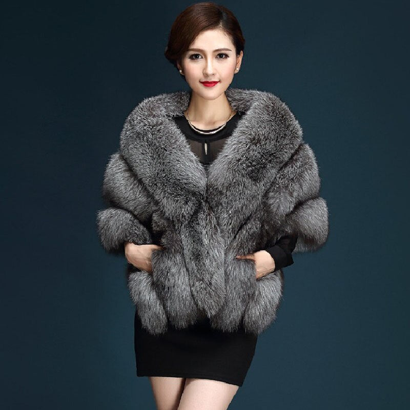 Wedding Bolero Winter Bridal Shrug Faux Fur Shawls Women Wraps Jacket Party Coat Shawl White Cape Faux Fur Coat Fur Robe voguable