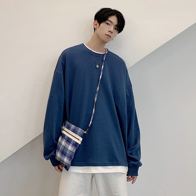 Voguable 2021 New Men Sweatshirts Men Pullover Oversized Harajuku Solid Hoodies Fashions Casual Streetwear Men Clothes Plus Size 5XL voguable