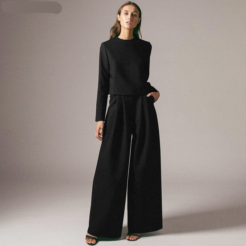 Voguable Classic Wide Pants Floor-Length Pleated Loose Women Trousers Spring Wide Leg Pants Vintage Female Palazzo Pants 2022 voguable
