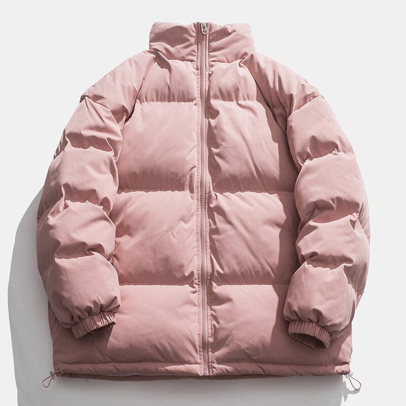 Voguable Mens Parker Coat Trend All-match Couple Style Coats Simple and Comfortable Jacket Pure Color Warm Youth Casual Thicken Men Coats voguable