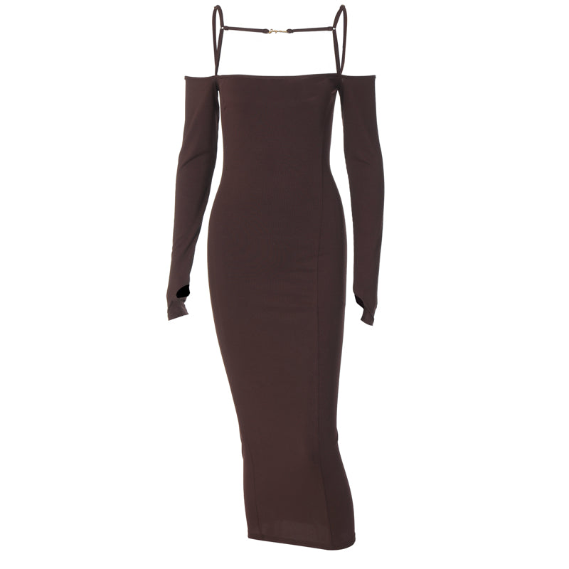 Voguable Ribbed Solid Slash Neck Slip Long Sleeves Bodycon Mini Dress 2022 Fashion Women Elegant Streetwear Evening Party Y2K voguable