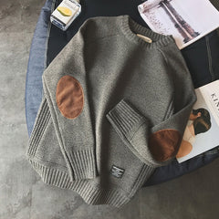 Voguable Vintage Knitted Sweater Men Red Blue Grandpa Sweater Male Winter Retro Clothes Patchwork Japanese Streetwear Warm Autumn voguable