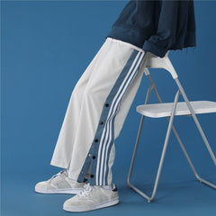Voguable Fashion Streetwear Joggers Men Sweatpants Breasted Korean High Street Straight Trousers Plus Size Loose Couple Casual Pants voguable