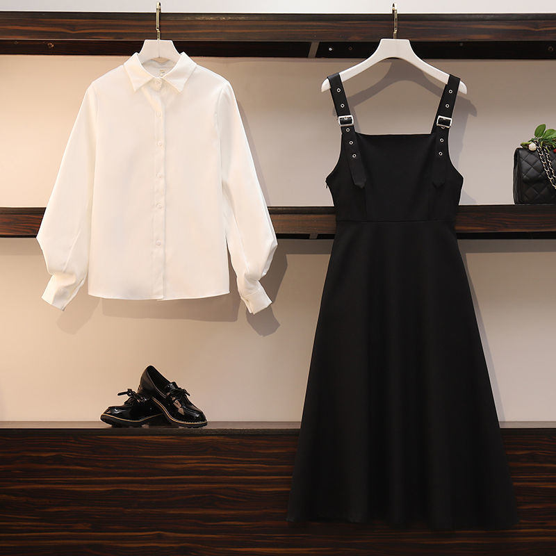 Voguable  Dress Sets Women Plus Size 4XL Chic Fashion Elegant Office Lady Outfits 2 Piece Korean Fall Basic Simple Female Shirts Vestido voguable