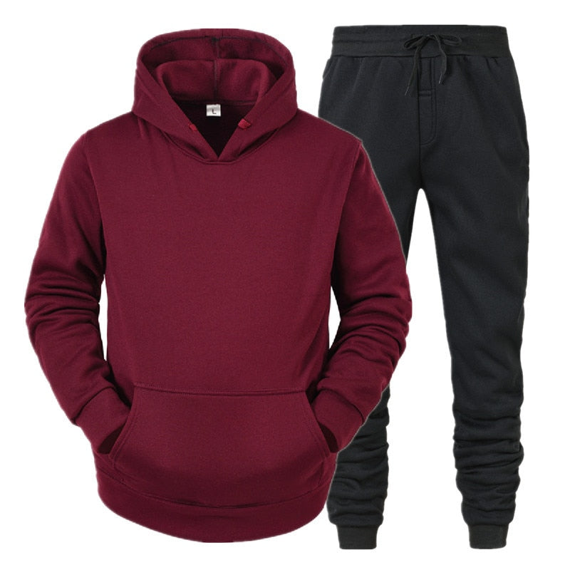 Voguable Men's Hoodie Suit Men Sports Wear Tracksuits Autumn Winter Men Two Pieces Sets Oversized Hooded Streetwear Outfits voguable