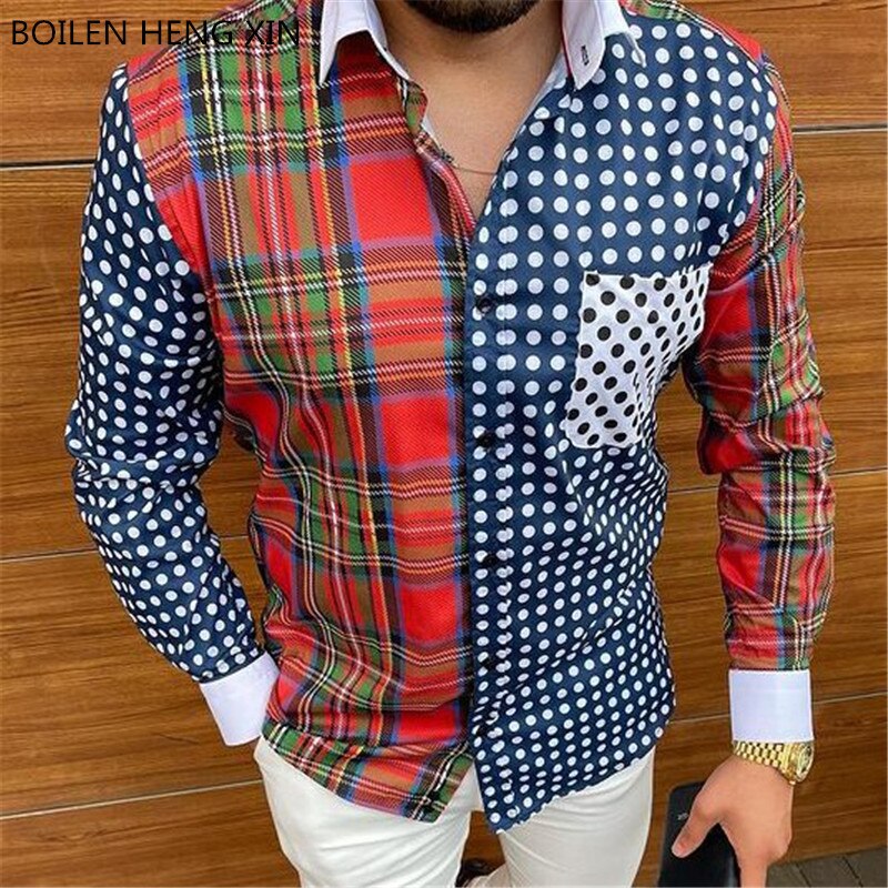 Voguable Men 2022 Spring New Skull Print Shirt Men Fashion Trend Personality Casual Rhinestones Slim Long Sleeve Dress Shirt Men voguable