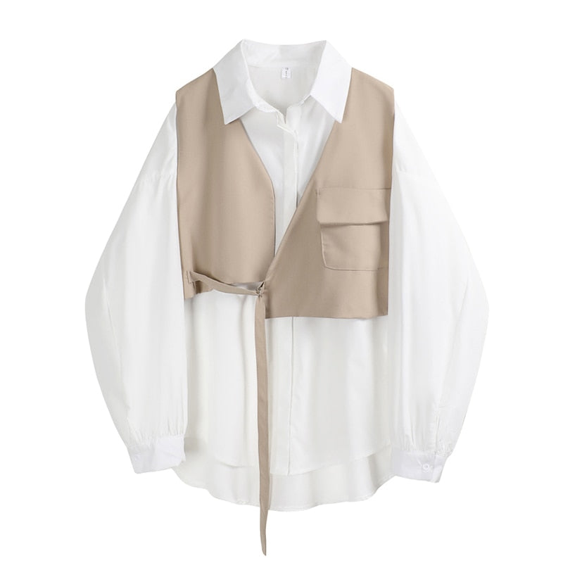 Voguable Woman Blouses 2020 Spring Autumn Fashion Vintage Design Korean Turn Down collar Cardigan Long Sleeve Loose Women Shirts Tops voguable