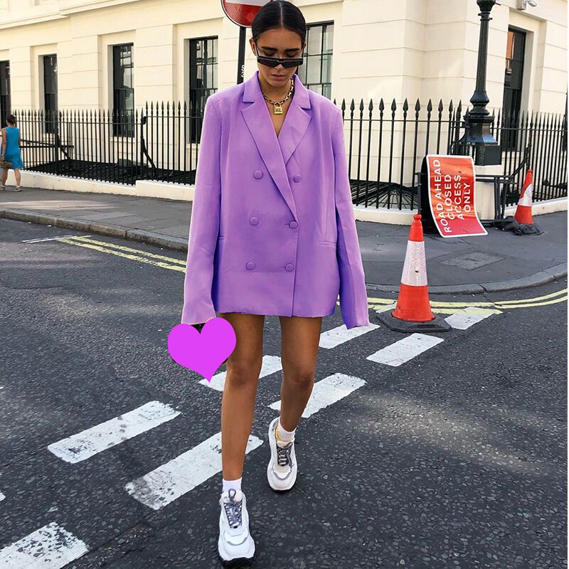 Voguable  long sleeve pure oversize coat blazer autumn winter women streetwear outfits windbreaker female tops voguable