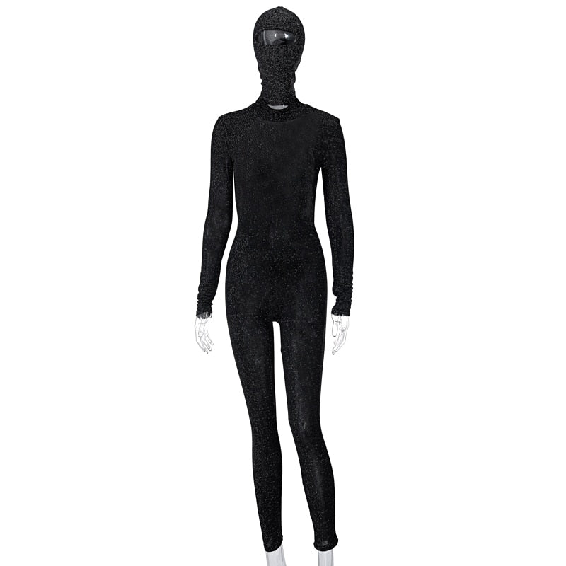 Voguable  Long Sleeve Solid Backless Sequin Skinny Jumpsuit Autumn Winter Women Fashion Sexy Streetwear Casual Romper voguable