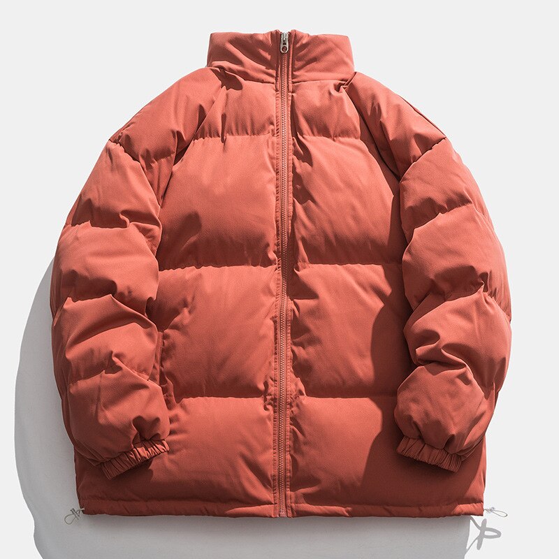Voguable Mens Parker Coat Trend All-match Couple Style Coats Simple and Comfortable Jacket Pure Color Warm Youth Casual Thicken Men Coats voguable