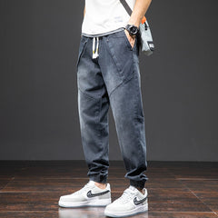 Voguable 2021 Spring Summer Ankle-Length Baggy Jeans Men Streetwear Jogger Jeans Denim Harem Pants Plus Size 6XL 7XL 8XL voguable