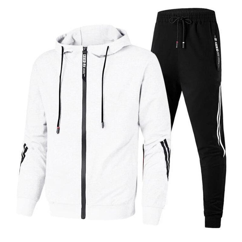 Voguable New Men Casual Sets Jogger Tracksuit Zipper Hoodies+Pants 2PC Sets Men's Sportswear Sport Suit Oversized Men Clothing voguable
