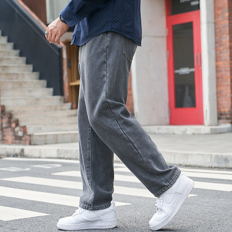 Voguable Baggy Pants Men Big Size Jeans Denim Loose Straight Long Trouser Man Style Street Outdoor Clothing 32-48 voguable