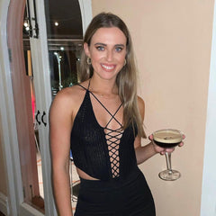 Knitted Sleeveless Lace Up Bandage Halter Tops Outfits Club Party Y2k  Tank Top Halter Backless Hollow Out Crop Top Summer2 voguable