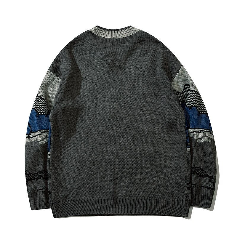 Voguable Harajuku vintage rabbit ugly sweater streetwear pullover men super cute anime knitwear sweating video hip hop grandpa sweater voguable