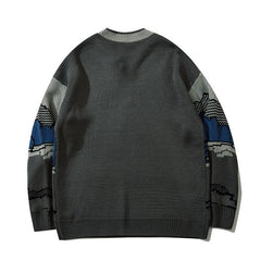 Voguable Harajuku vintage rabbit ugly sweater streetwear pullover men super cute anime knitwear sweating video hip hop grandpa sweater voguable