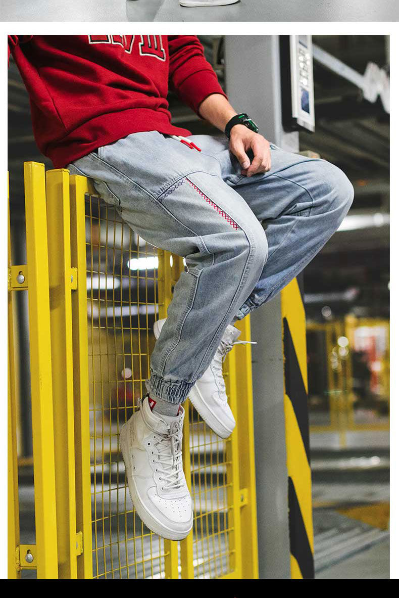 Voguable Hip Hop Streetwear Harem Jeans Pants Men Loose Joggers Denim Casual Sweatpants Korea Ankle length Trousers voguable