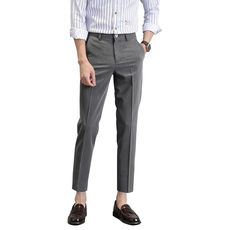 Voguable 2022 New Thin Casual Pants Korea Style Straight Slim Suit Bottoms 3 Colors Classic Fashion Business Leisure Solid Color Trousers voguable
