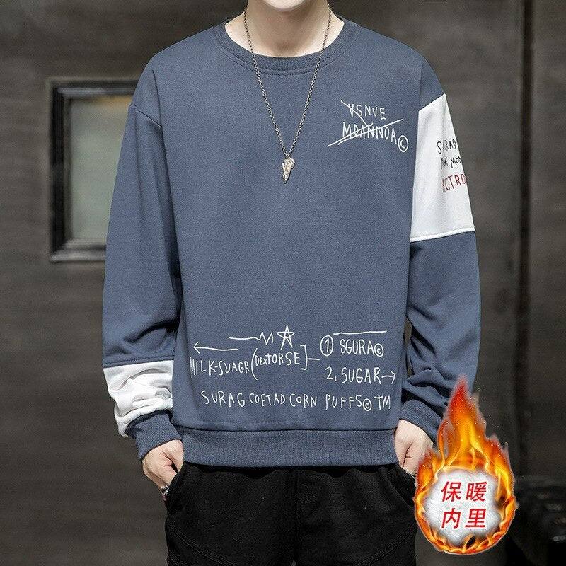 Voguable Oversized Hoodie White Crewneck Hooded Sweatshirt for Men Harajuku Hoodies Men Plus Velvet Autumn Korean Streetwear voguable