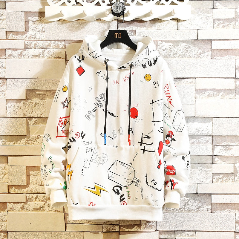 Voguable 2022 Autumn Spring Black Patchwork Hoodies MEN'S Sweatshirts Hiphop Punk Streetwear Casual Pullover voguable