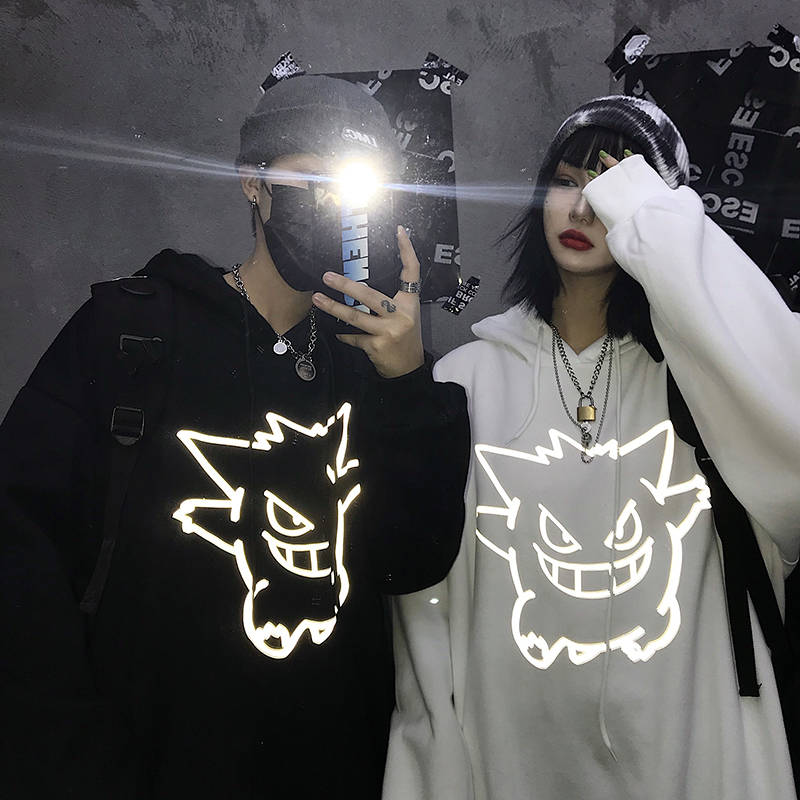 Voguable Autumn Winter Fleece Hoodies Fashion Long Sleeves Devil Sweatshirt Cool  Loose Hip Hop Streetwear Clothing for Men Women Hoodie voguable