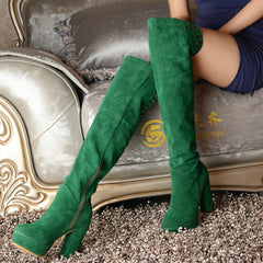 New Fashion Spring Winter Women Black Knight Boots Sexy Over the Knee Boots High Heels Platform Long Bota Feminina Plus Size 46 voguable