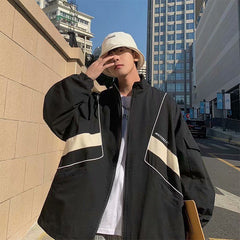 Voguable Spring Autumn Workwear Jacket Men's Casual All-match Trend Handsome Loose Trend Hong Kong Style Japan Harajuku Varsity Jacket voguable