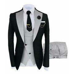 Voguable New Arrival Men Suits 2022 Slim Fit Business Suits Groom Wear Black Tuxedos for Formal Wedding Suit Jacket Pant Vest 3 Pieces voguable