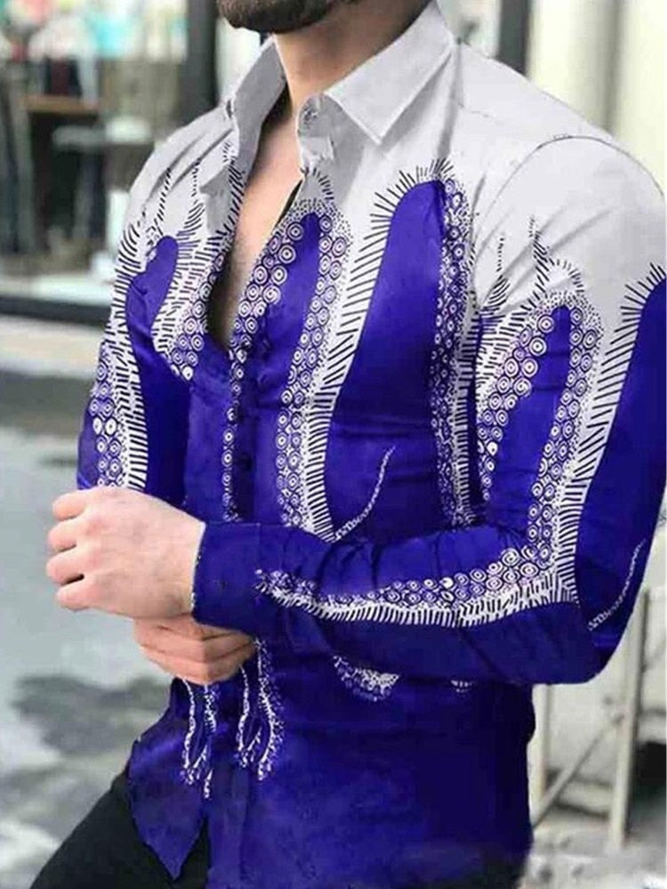 Voguable Men 2022 Spring New Skull Print Shirt Men Fashion Trend Personality Casual Rhinestones Slim Long Sleeve Dress Shirt Men voguable