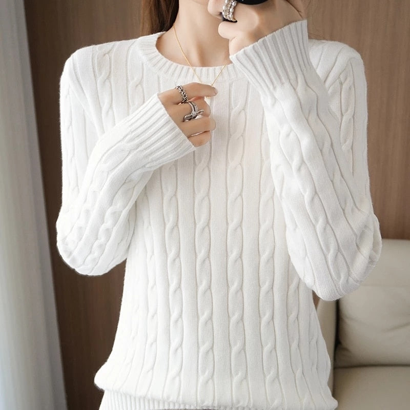 Voguable  Brandy Mandy Sweaters Women White Knit Sweater Autumn Winter V Neck Long Sleev Knitted Sweater Navy Pullover Brandy Girl Sweater voguable
