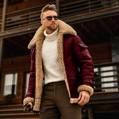 Voguable Winter Men Faux Fur Coat Jacket Male Fashion Loose Warm Plus Velvet Coat Male Streetwear Thicken Outwear Overcoat Oversize S-5XL voguable
