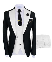 Voguable New Arrival Men Suits 2022 Slim Fit Business Suits Groom Wear Black Tuxedos for Formal Wedding Suit Jacket Pant Vest 3 Pieces voguable