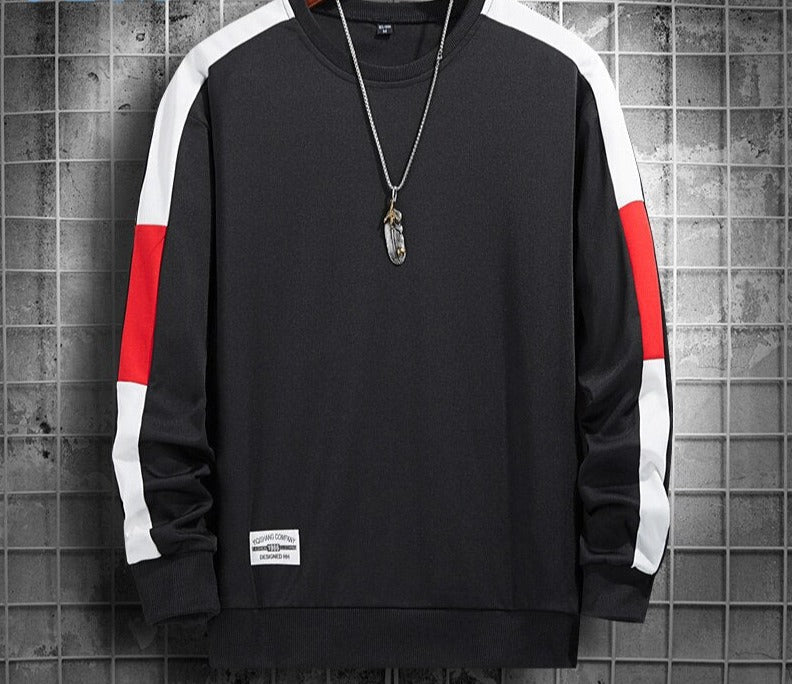 OEIN Long Sleeve Harajuku Sweatshirts Men 2021 New Fashion Streetwear Hoodie Mens Casual O-Neck Patchwork Sweatshirt Brand Tops voguable